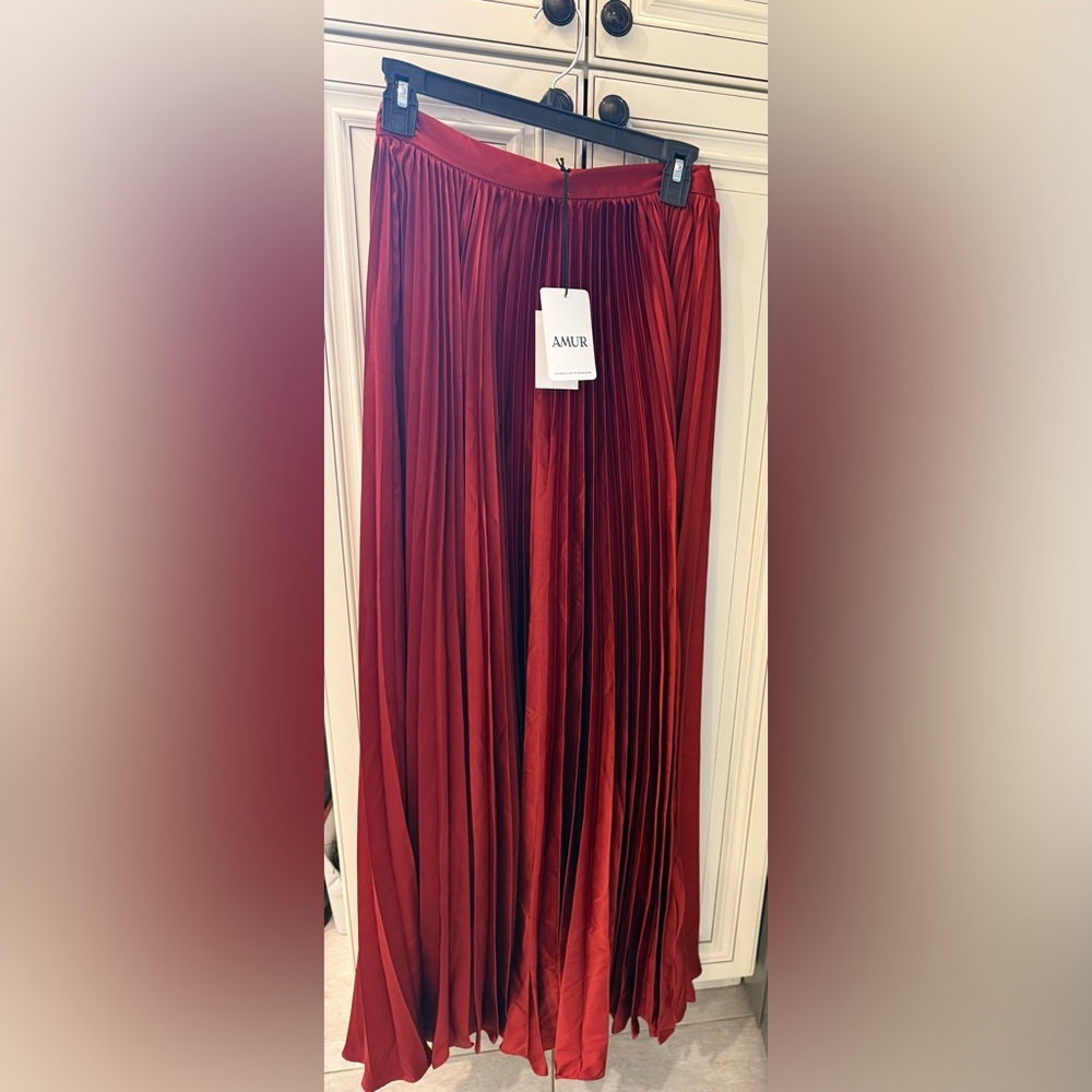 AMUR Scarlet Pleated Maxi Skirt